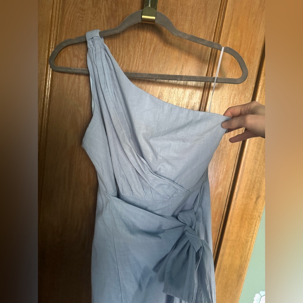 Cotton one shoulder wrap dress - Picture 8 of 12